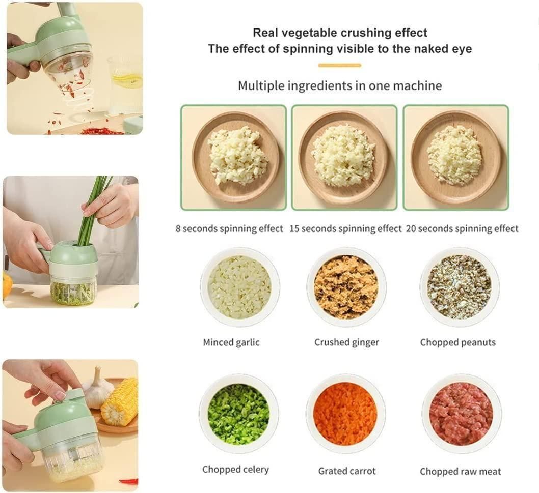 Portable Electric Vegetable Cutter 4-in-1 Set