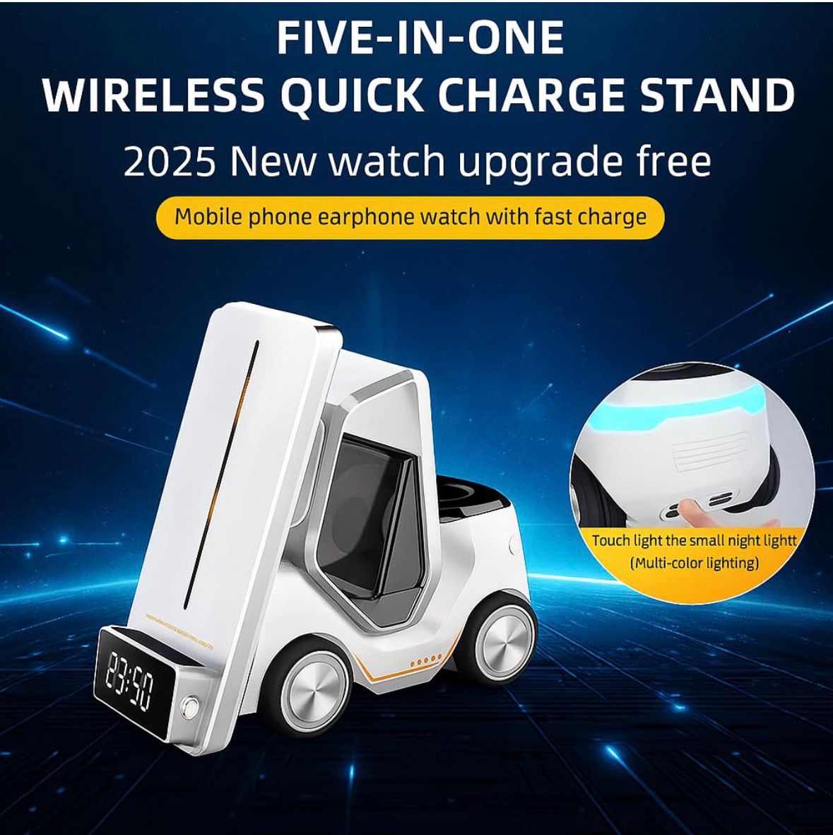 Wireless Charger for Phones, Watches, Earpods | 3 in 1 Charging Dock car shape