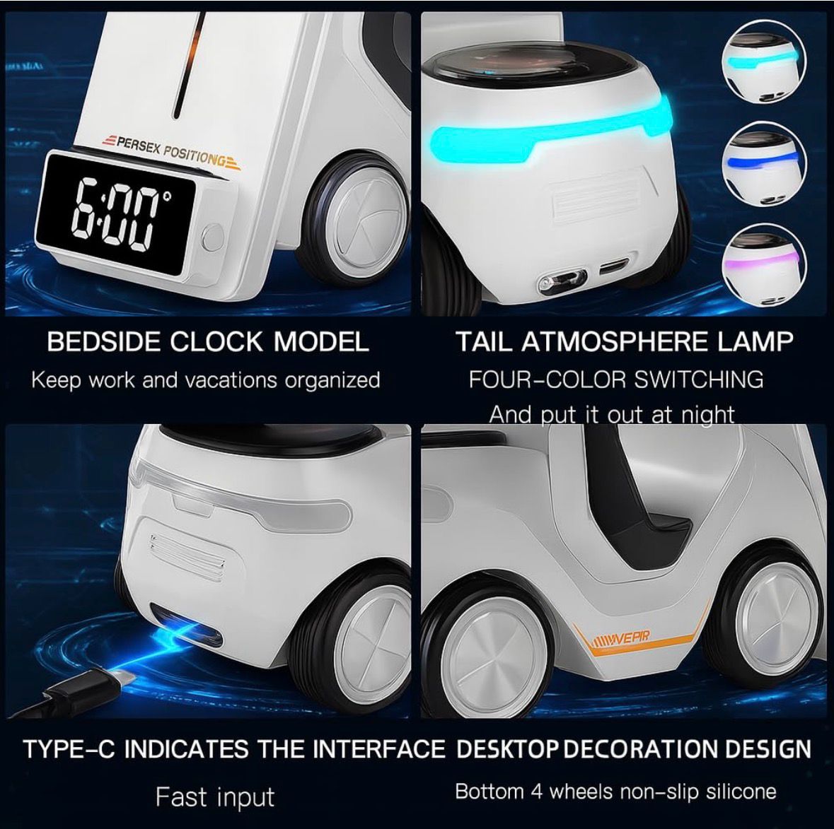 Wireless Charger for Phones, Watches, Earpods | 3 in 1 Charging Dock car shape