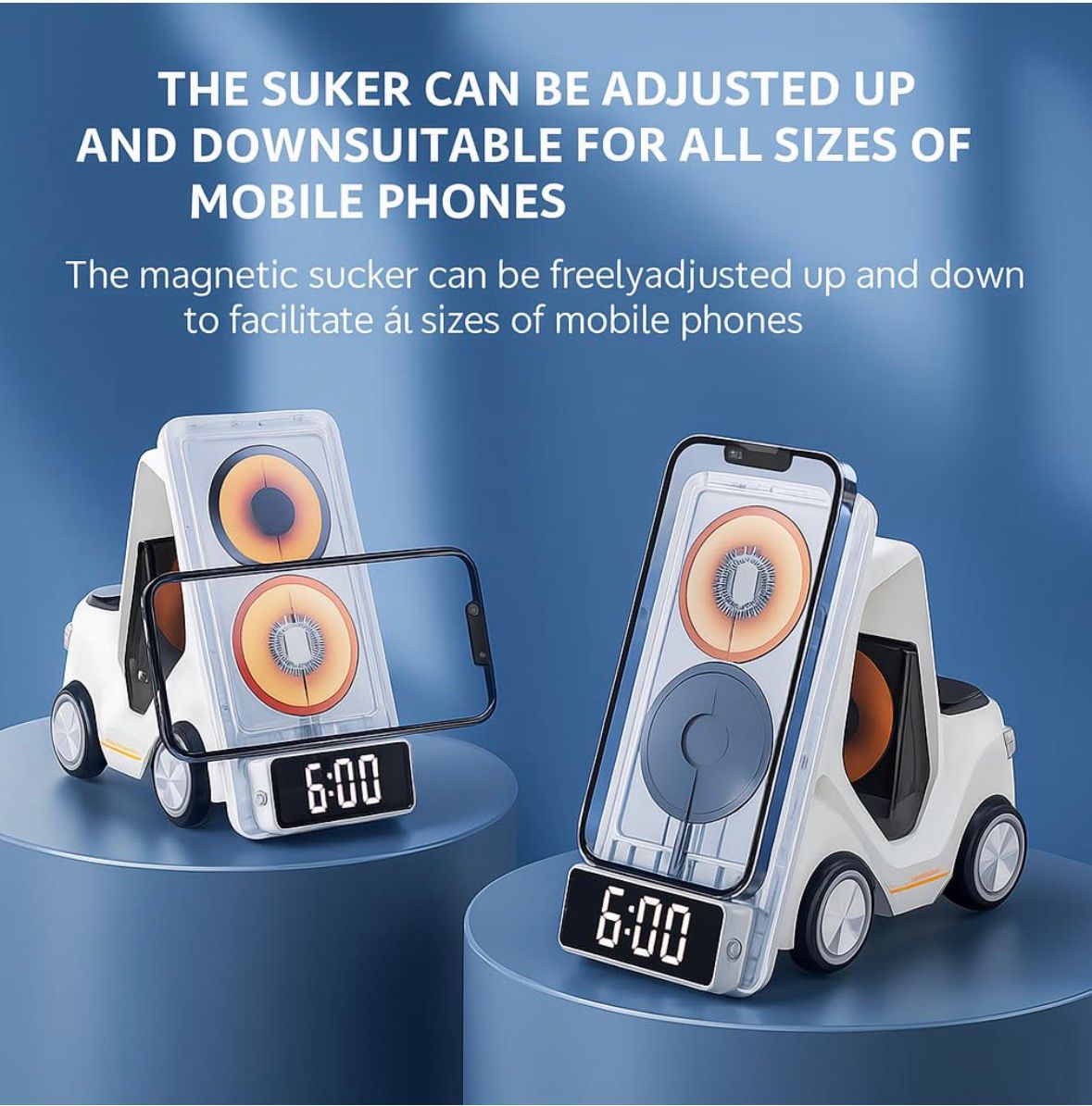 Wireless Charger for Phones, Watches, Earpods | 3 in 1 Charging Dock car shape