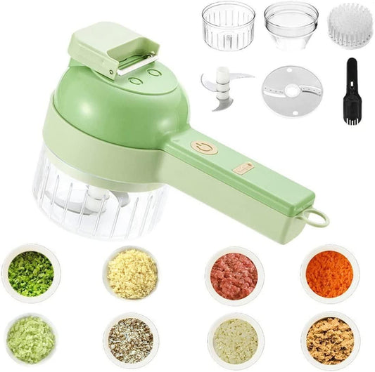 Portable Electric Vegetable Cutter 4-in-1 Set