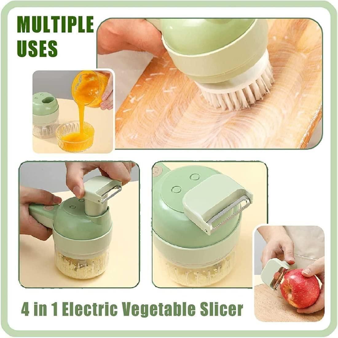Portable Electric Vegetable Cutter 4-in-1 Set