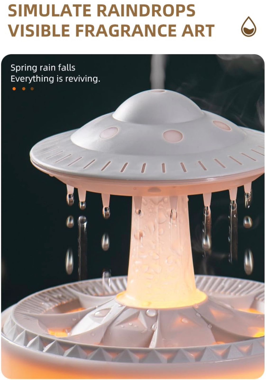Cloud Raindrop Aromatherapy Humidifier|| Room Freshener Scent for Relaxation